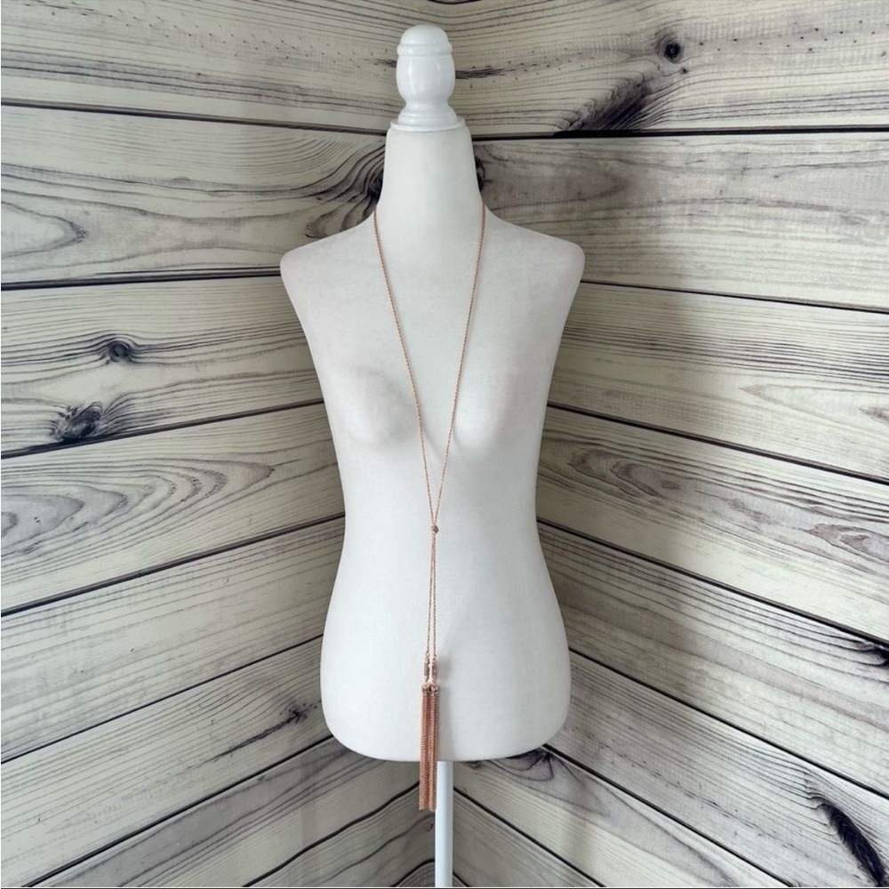 Express Long Knotted Necklace - Rose Gold
